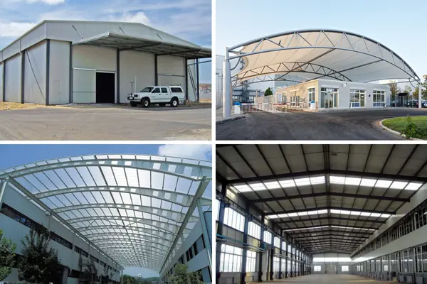 ShadeCo commercial shade structure, a durable tensile canopy for event tents or car parking, enhancing business spaces with stylish functionality.