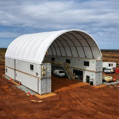 Aircraft maintenance and MRO hangar tent structure for aviation repair and service operations