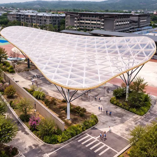 ETFE amphitheatre roof structure with lightweight membrane roofing