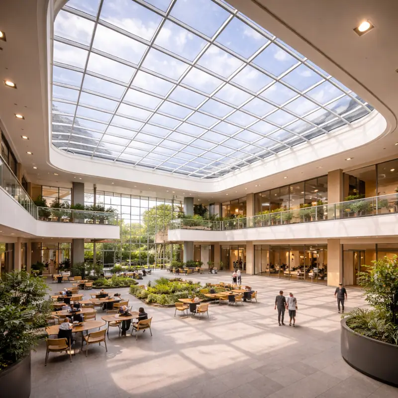 Lightweight ETFE membrane roofing structure used for stadiums, atriums and infrastructure projects