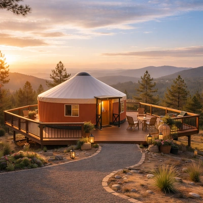 Eco glamping tent designed for sustainable tourism and nature-based resorts