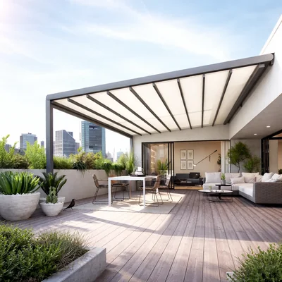 modern pergola outdoor living structure for terrace and garden spaces