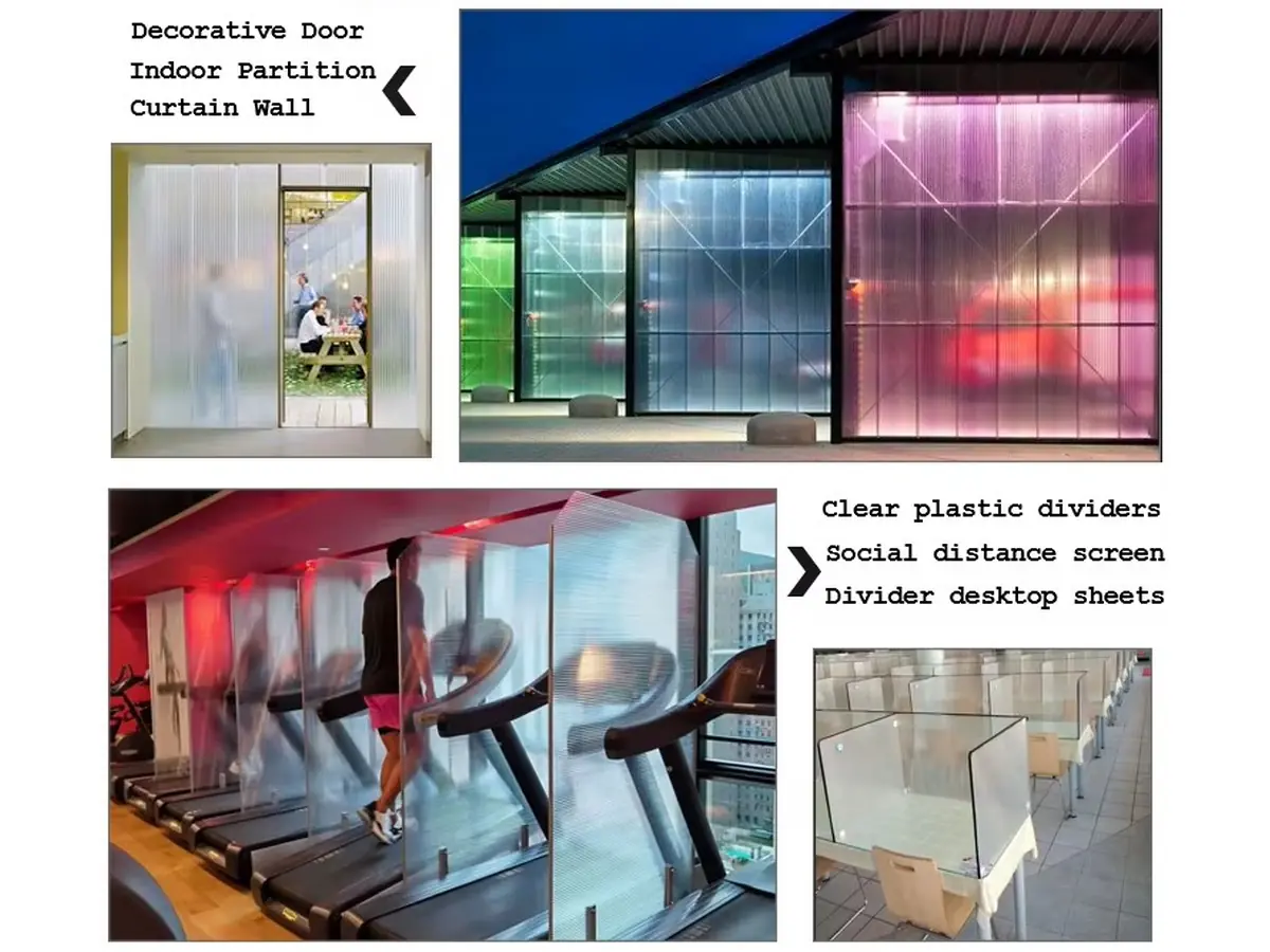 Architectural polycarbonate cladding facade system used for modern building exteriors