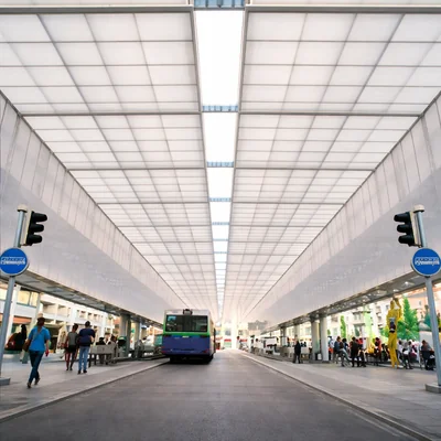 Commercial polycarbonate shed roof structure manufacturer in India for warehouses and parking