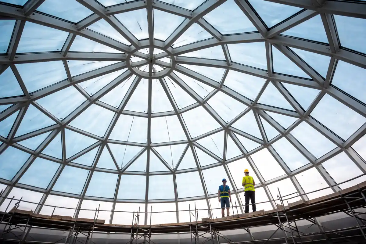 Commercial polycarbonate skylight roof structure manufacturer in India for atrium and buildings