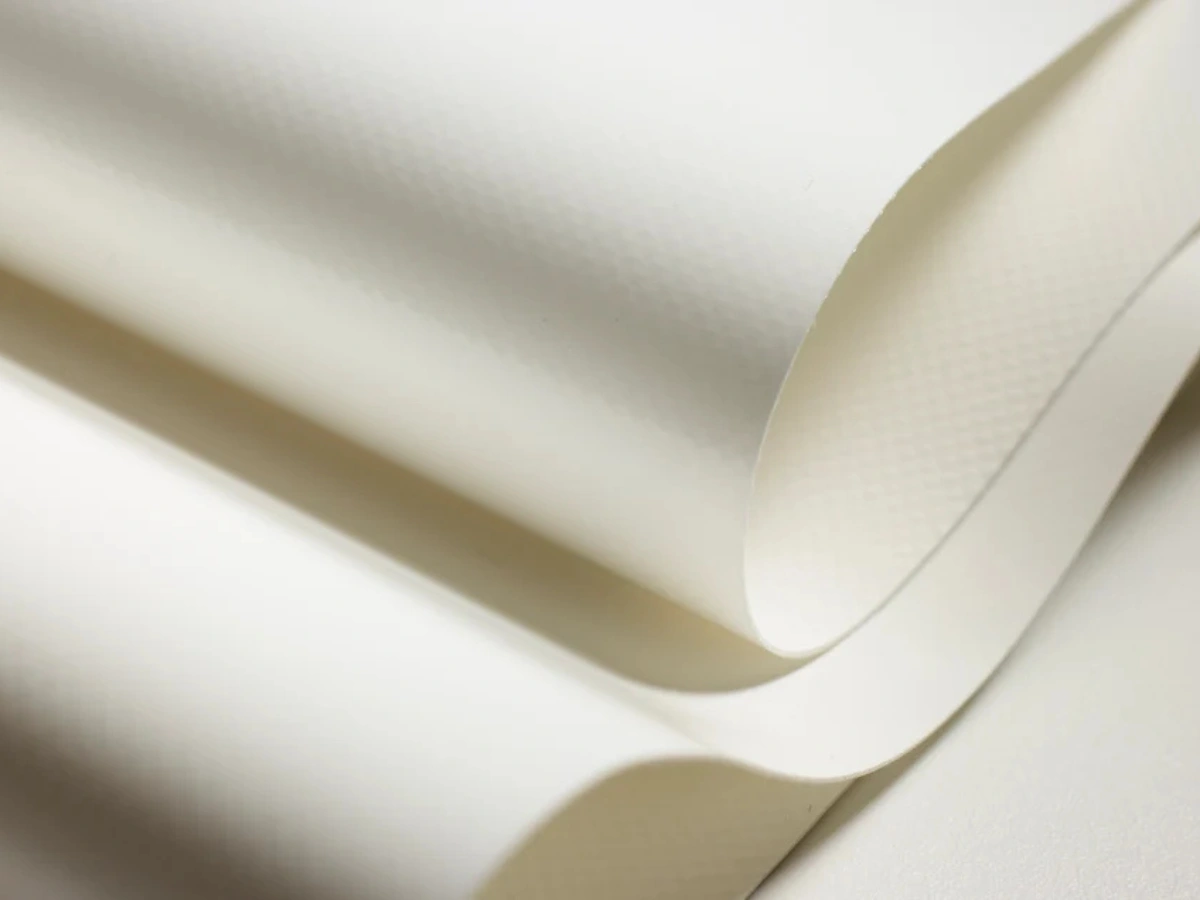 PVC coated polyester tensile membrane fabric used in tensile structures and architectural shade roofing by Shadeco