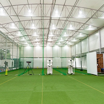 Cricket court shade structure for training nets and practice facilities
