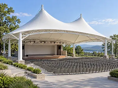 Auditorium tensile structures by ShadeCo India for open auditoriums performance venues and public seating areas