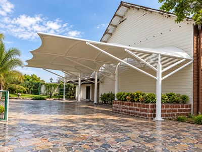 Cantilever shade structures by ShadeCo India for parking walkways entrances and outdoor covered spaces