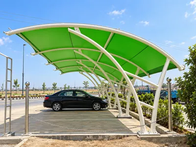 Car parking tensile structures by ShadeCo India for residential and commercial parking shade