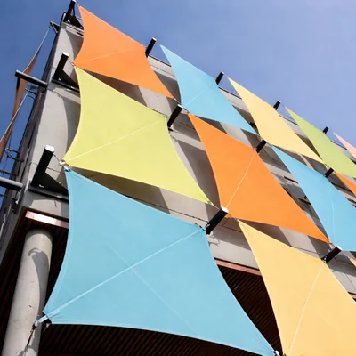 architectural textile façade system for modern building exteriors and interiors
