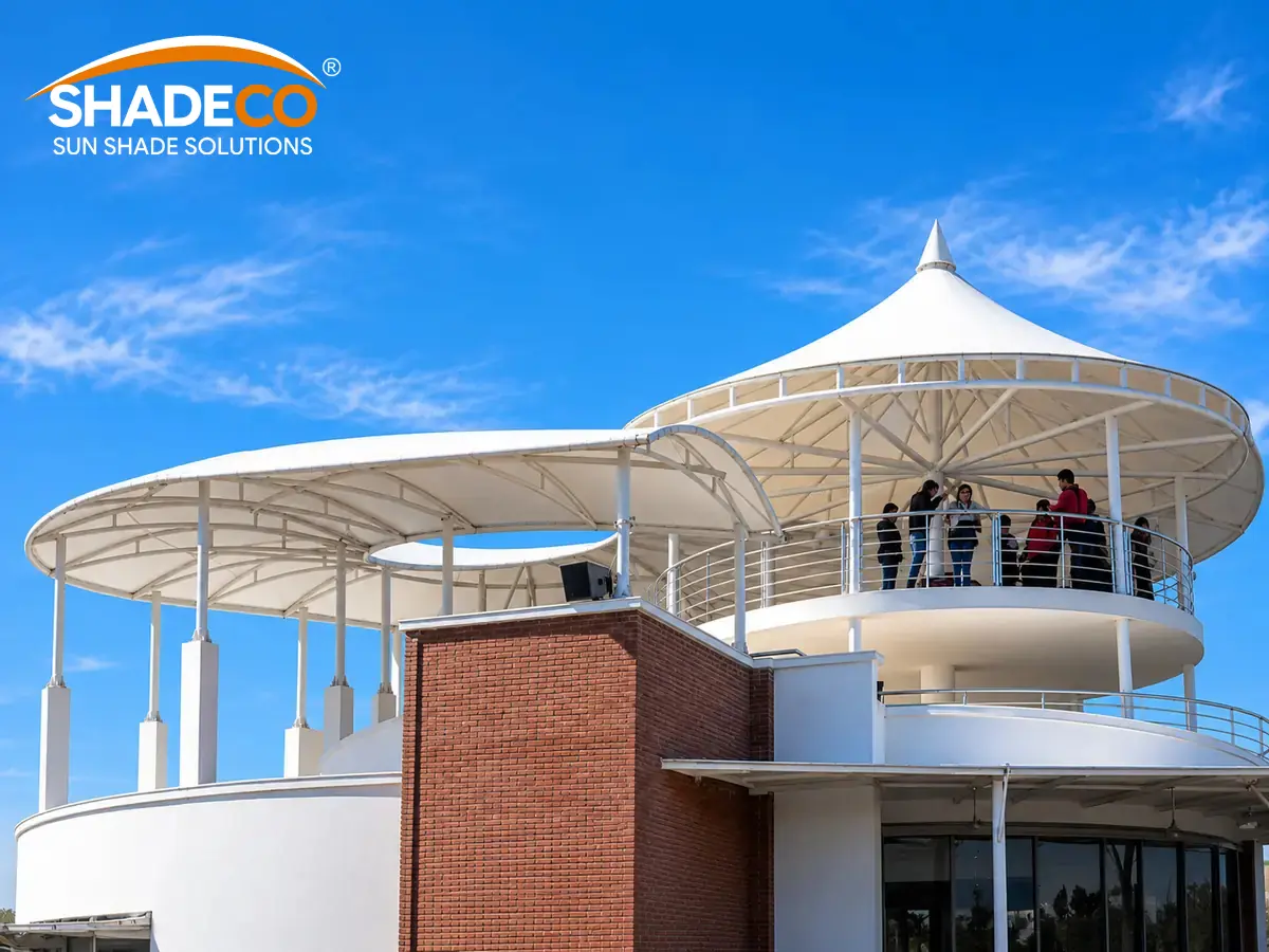 Tensile roof canopy at Chandragiri Hills, Nepal by ShadeCo India