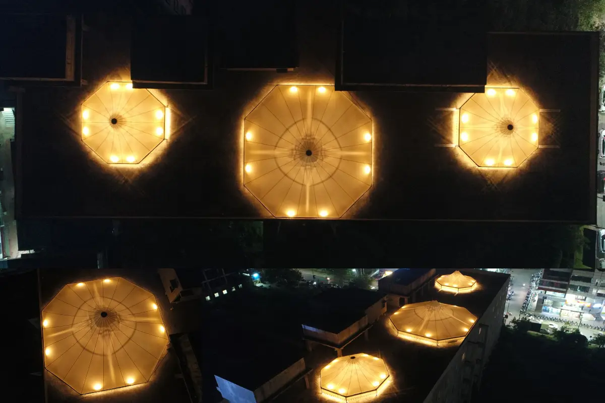 Overview of atrium roof project at KBN Hospital