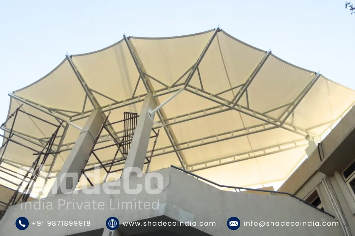 Installation of tensile structure entrance canopy at Delhi Public School Agra