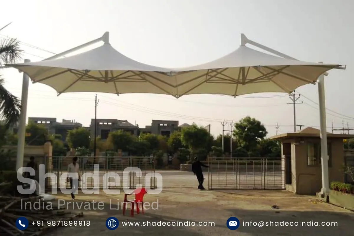 Completed tensile structure canopy at Delhi Public School, Agra