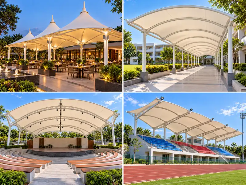 Architectural membrane canopy design example