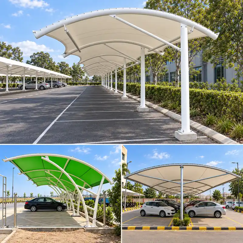 Car parking shade configurations for Vikasnagar