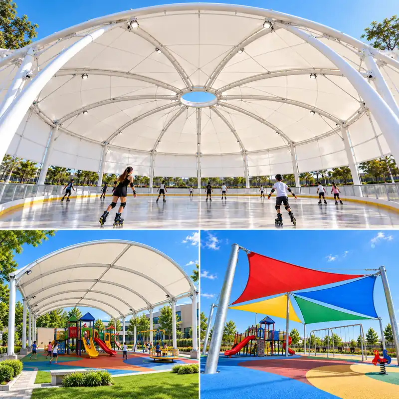 Playground canopy and activity shade examples