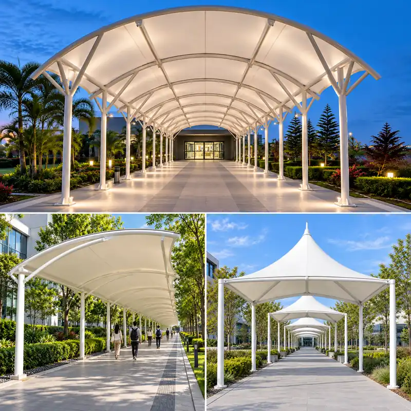 Covered walkway roof design options