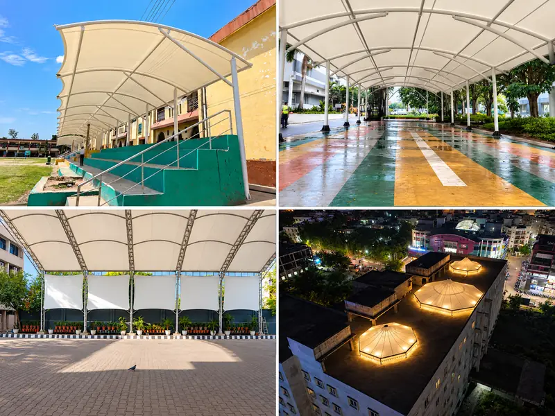 Multi-module architectural tensile canopy design reference