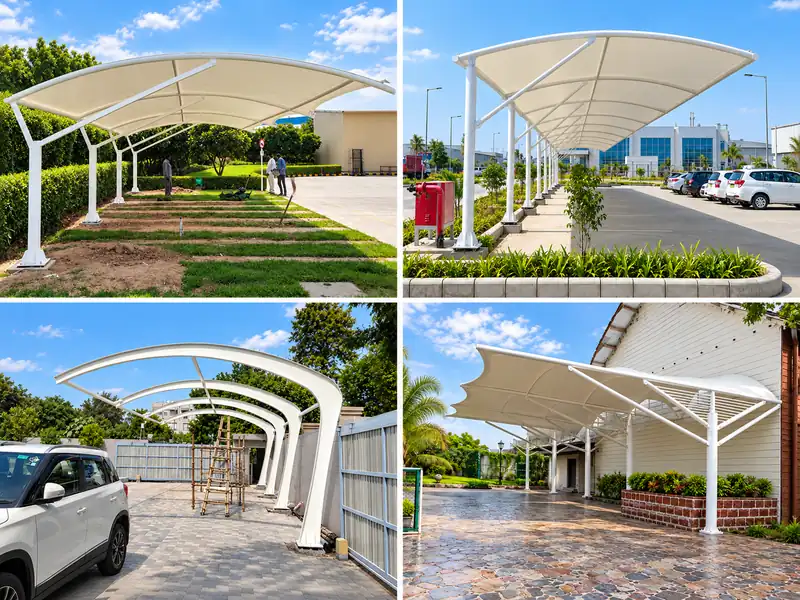 Multi-row tensile parking shade design reference