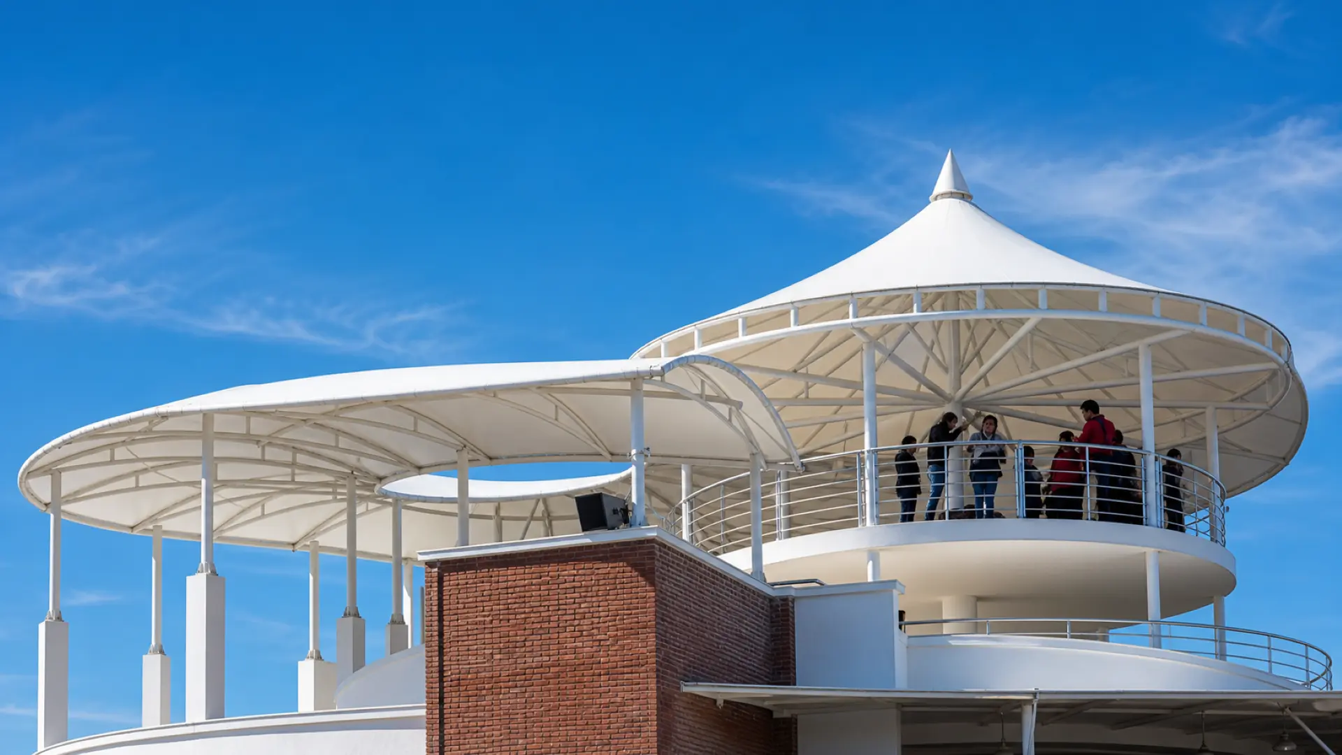 Architectural shade structure at chandragiri hills resort kathmandu by ShadeCo